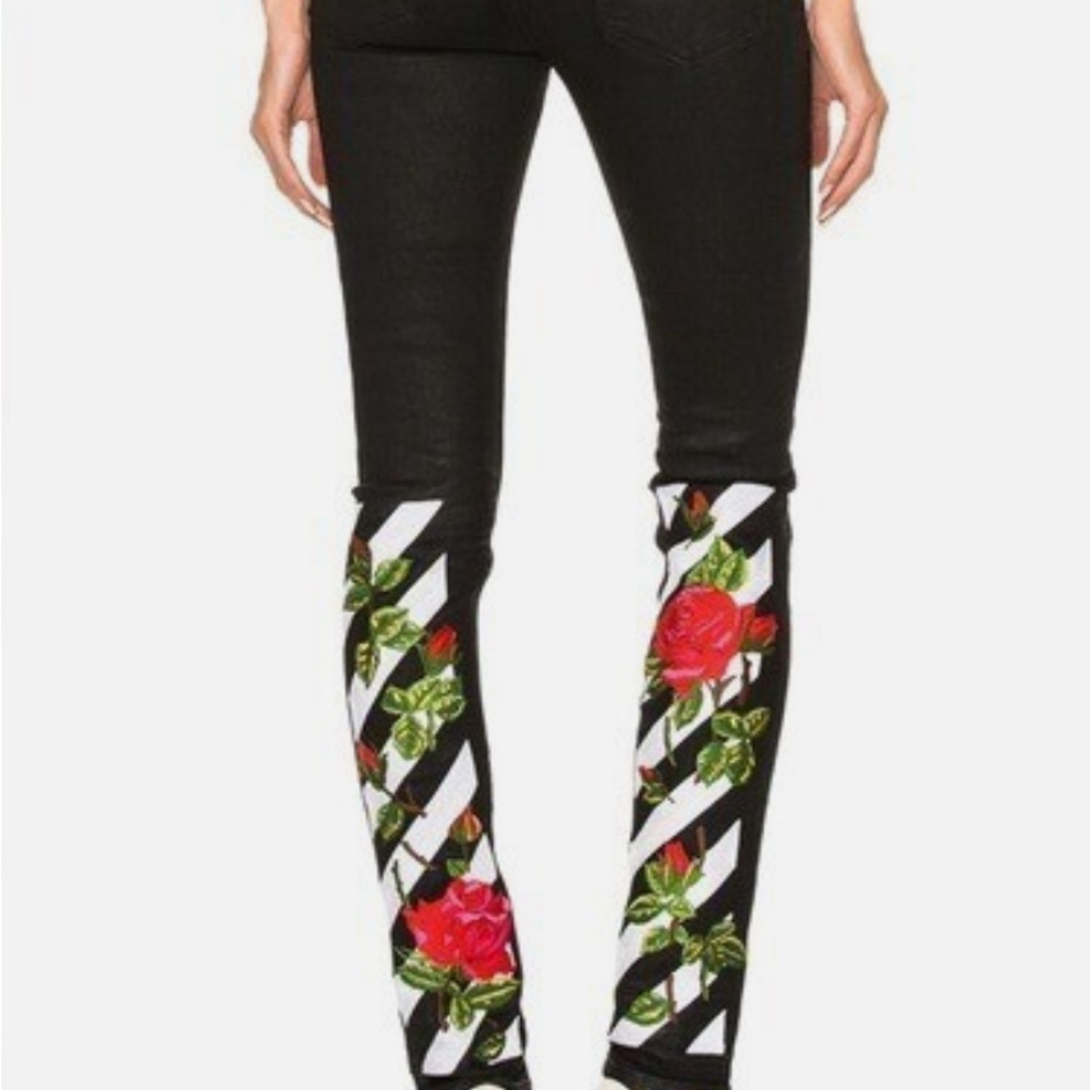 Off-White Black Pants with White Stripe Detail